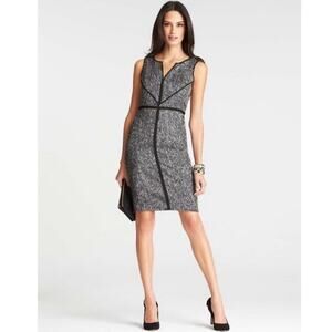Ann Taylor Tipped Tweed Sheath Dress size 8